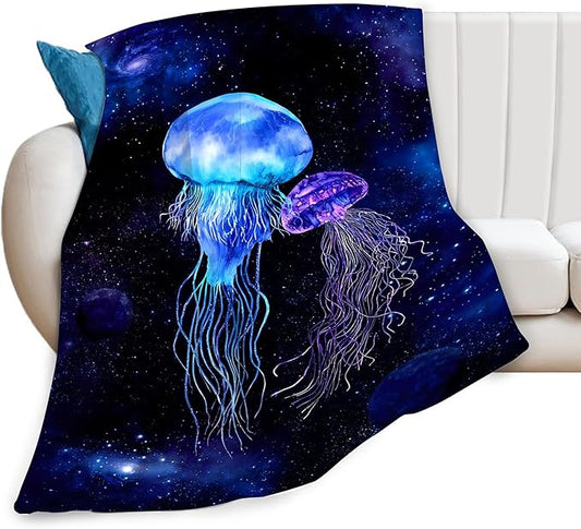 Jellyfish Gifts for Girls & Women - Soft, Warm & Cozy Fleece Throw Blanket for Kids & Adults - 60"x80"