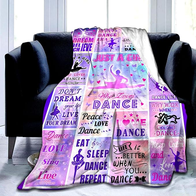 Dance Throw Blanket Plush Fleece Soft Lightweight Flannel Fleece Blankets Decor for Couch Sofa Living Room Bedding 50"X40"