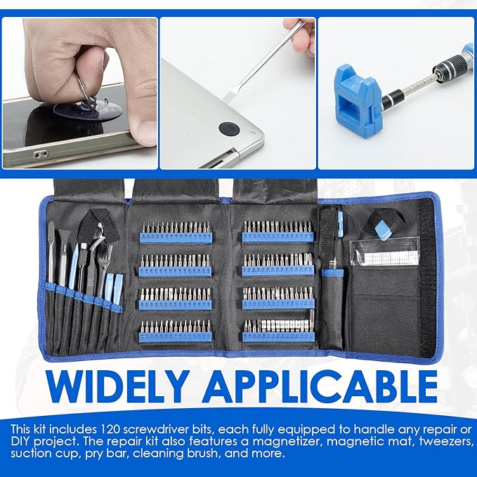 Electronics Precision Screwdriver Sets 141PCS Magnetic Repair Tool Kit with 120 Bits for iPhone, MacBook, Computer, Laptop, PC, Tablet, PS4, PS5, Xbox, Game Console