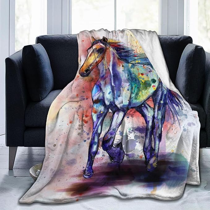 Horse Blanket Horse Gifts for Girls Boys Soft Throw Blanket Outdoor Couch Sofa Birthday Gifts for Women Men Kids