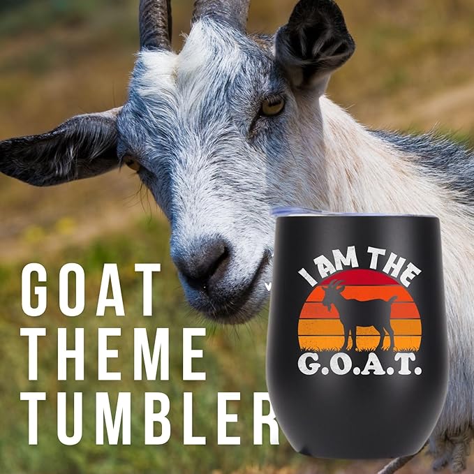 Onebttl Goat Gifts for Goat lovers, Farm Gifts for Women Men, 12 oz Stainless Steel Insulated Tumbler - I'm the G.o.a.t.