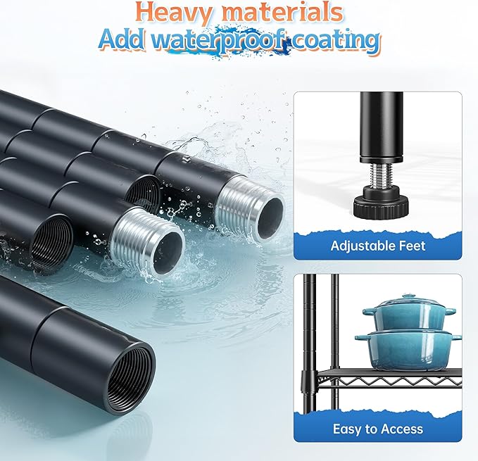 8 Tier Wire Shelving Rack Storage Shelves Loads1200LBS,Adjustable Metal Shelving Unit and Metal Shelf Pantry Shelves Industrial Shelving for Commercial Kitchen Office 72H X 13.8D X 23.6W