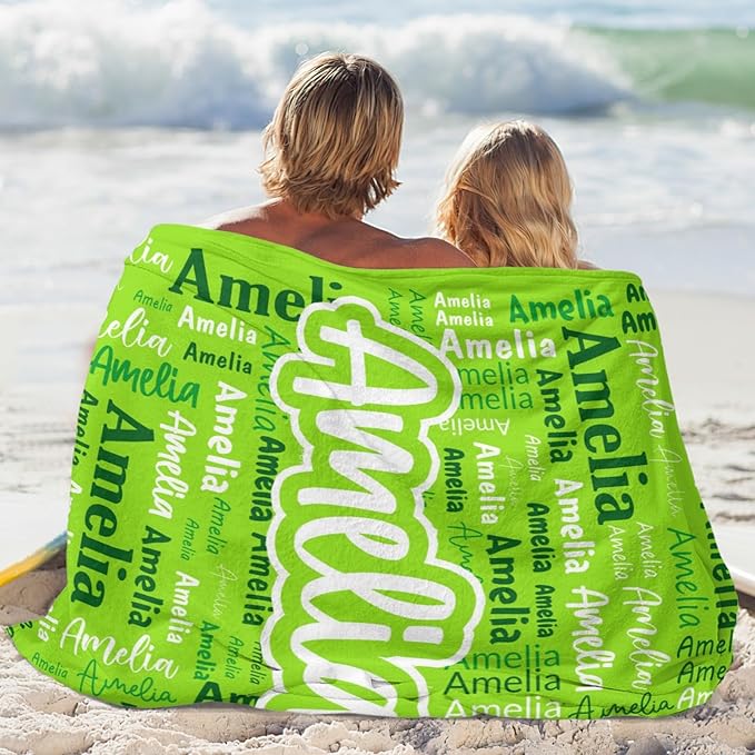Custom Blanket with Name Personalized Blankets for Kids Adult Boys Girls Flannel Monogrammed Customized Blankets Throw (30''x40'')