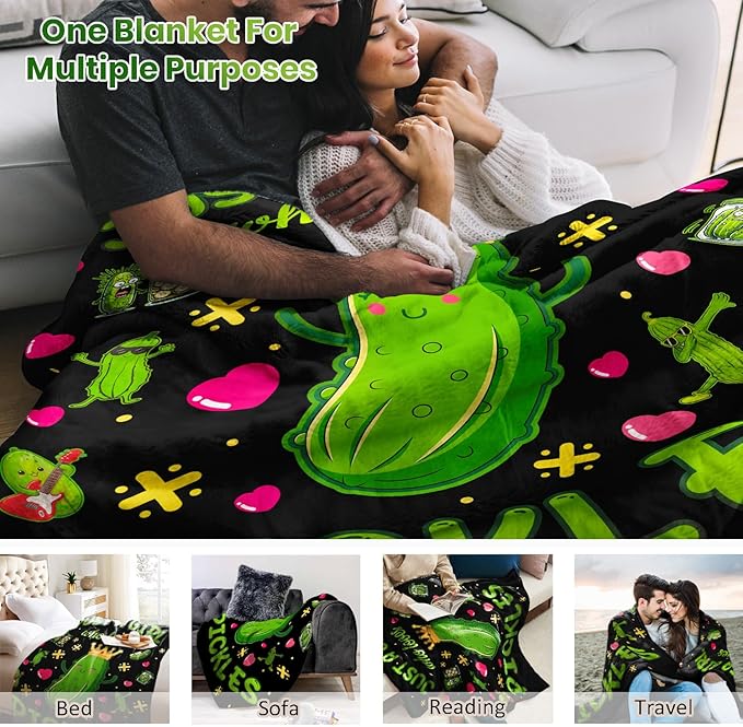 Pickle Blanket Pickle Gifts for Pickle Lovers Pickle Throw Blanket Pickle Bedding Decor Stuff Gifts for Girls Women 60"x50"