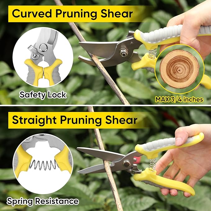 Blumway Garden Tool Sets, 10 Piece Heavy Duty Gardening Tool Set, Stainless Steel Gardening Hand Tools with Garden Tool Bag, Garden Tool Kit for Gardening Supplies,Ideal Garden Gifts for Women Men