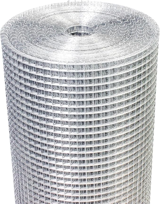 Hardware Cloth for Chicken Wire Fencing-1/4in Mesh AWG 23 Gauge 36in x 100ft Hot-Dip Galvanized Welded Wire Mesh Roll-Rabbit Cages, Snake Proof Fencing, Garden Protection, Poultry Netting