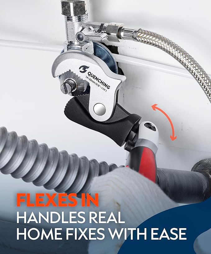 Self Adjusting Crowfoot Wrench, 9.5" Auto Jaw 9/16" to 1-1/4", 14 to 32 mm, Rust Resistant & Power Grip, Space-Saving Alternative to Wrench Sets for Car and Home Repairs