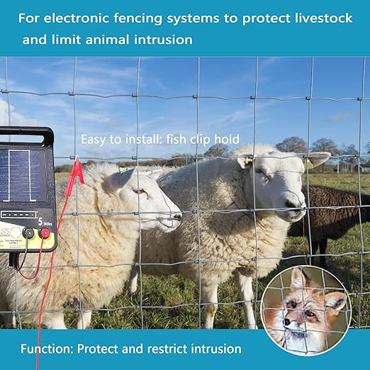 Electric Fence Wire Connect,3.28 ft Electric Fence Wire Connectors Jumper Leads Cable, Electric Fence Wire with Alligator Clips for Energizer and, Electric Fence Tester (TH 16A 1m)