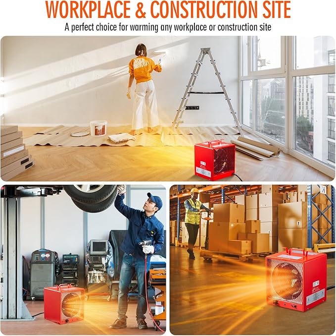 DR. INFRARED HEATER DR-988 240V Electric Industrial Garage, Workshop, Warehouse, Construction Heater, 5600W, Thermostat 37-113 °F, Portable, Wall Ceiling Mount