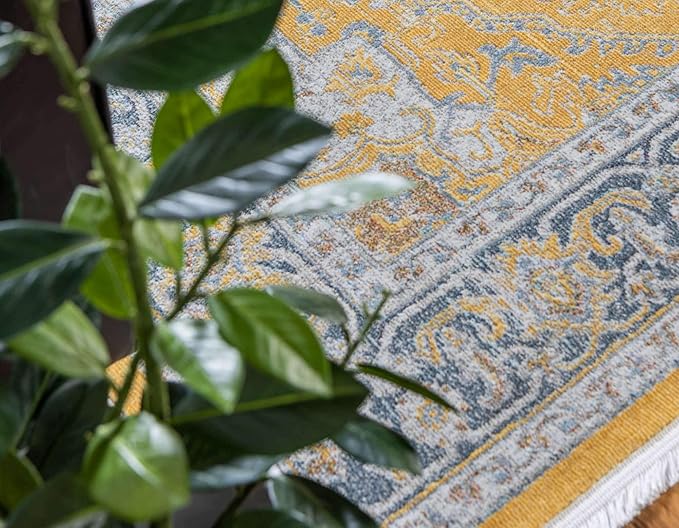 Unique Loom Baracoa Collection Area Rug - Prado (2' 7" x 10' Runner, Yellow/ Ivory)