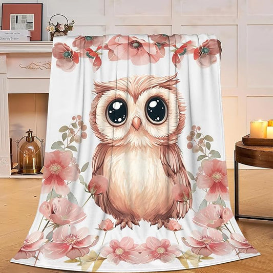 Owl Blanket Owls Throw Blanket Soft Warm Cozy Fuzzy Plush Cute Owls Throw Blanket Gifts for Girls Women Owl Lightweight Fleece Flannel Gift Blankets for Kids Adults 40"X50"