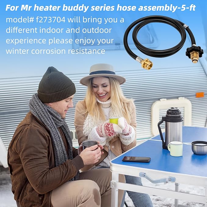 F273704 5-Foot Propane Converter Hose Kit – Works with Buddy Heater Lineup (Big Buddy, Little Buddy, Portable Buddy) to Connect Portable Heater Accessories to 5-20LB Propane Tanks