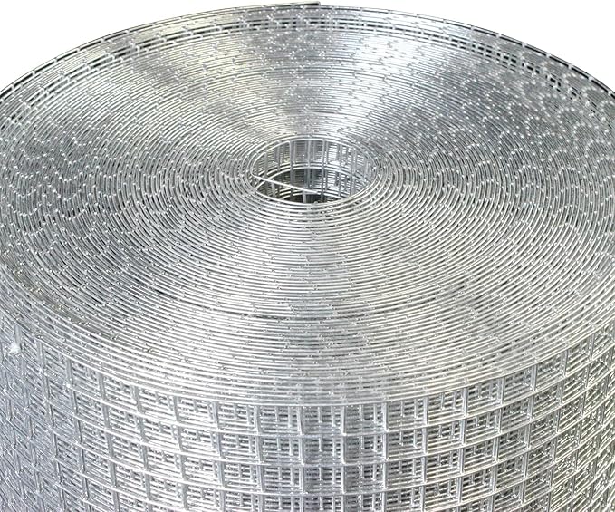 Hardware Cloth for Chicken Wire Fencing-1/4in Mesh AWG 23 Gauge 48in x 50ft Hot-Dip Galvanized Welded Wire Mesh Roll-Rabbit Cages, Snake Proof Fencing, Poultry Netting, Tree Guards