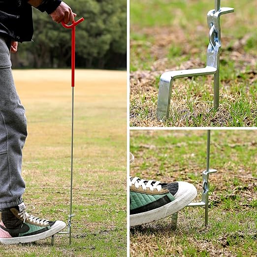 Fence Shock 41 Inches Systems Pig Tail Step-in Fence Post, Stainless Steel for Garden and Farm, Portable Fence Ideal for Electric Fencing - Pack of 30 Red