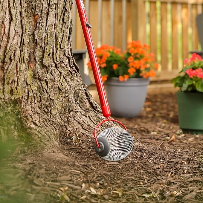 GARDEN WEASEL Small Nut Gatherer Roller – Nut Collector Tool for Acorns, Buckeyes, and Small Debris – Yard Picker Upper with Durable Steel Cage and Ergonomic Handle - Newest Model