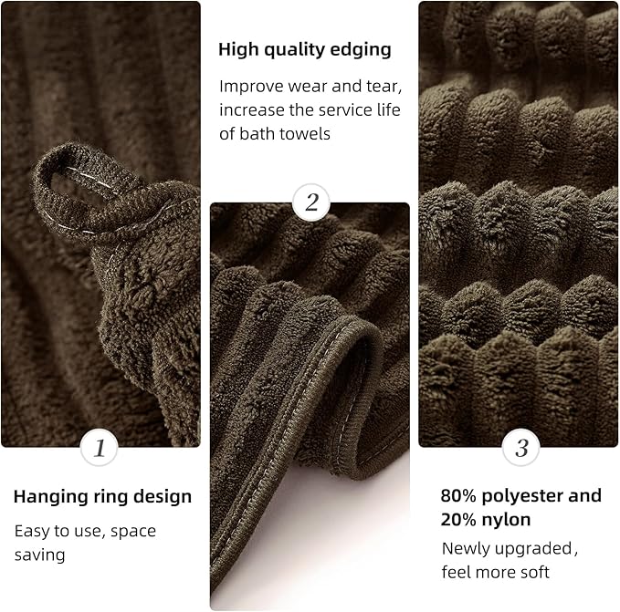 Oversized Bath Sheets 40x80 Inches Extra Large Bath Towels for Adults Super Soft Quick Dry Highly Absobent Microfiber Shower Towels for Bathroom, Pool, Gym, Yoga Towel (Brown, 2Piece)