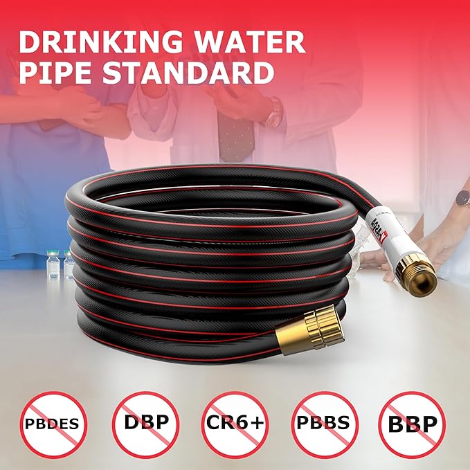 Garden Hose 75 Ft X 5/8 In. Heavy Duty Rubber Hose With Standard 3/4 Fittings Lead-in, Lightweight, Durable, Kink Free, Imitation Puncture Hose For All-weather Garden, Lawn Watering & Water Hos