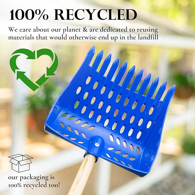 The Coop Scoop® Original 2-in-1 Chicken Poop Scooper & Rake – Made in The USA, Durable Sand Sifting Litter Shovel for Chicken Coops & Small Farm Animals