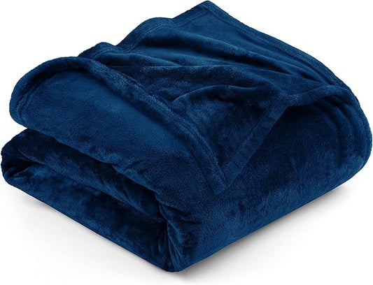 Utopia Bedding Fleece Blanket Twin XL Size Navy 300GSM Luxury Anti-Static Fuzzy Soft Microfiber Dorm Bed Blanket (90x76 Inch)