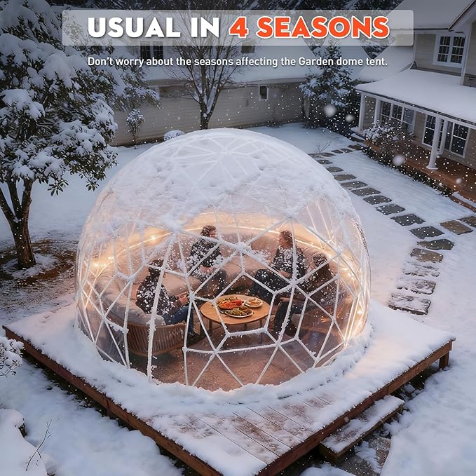 12 x 7.2 FT Garden Dome Tent, Outdoor TPU Greenhouse for 4-8 Person, Greenhouse Garden Tent with Window, Waterproof Clear Dome Tent Suitable for Camping, Party, Wedding, Christmas