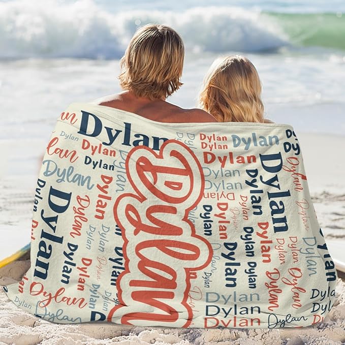 Custom Blanket with Name Personalized Blankets for Kids Adult Boys Girls Flannel Monogrammed Customized Blankets Throw (30''x40'')