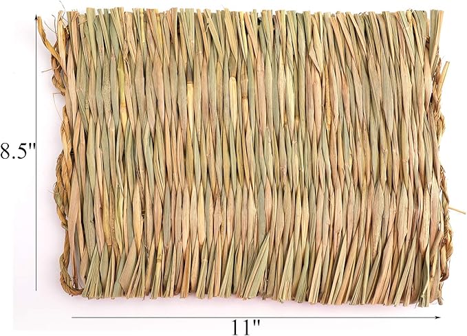 Yesland 12 Pack Woven Rabbit Mat - Grass Mat & Bunny Bedding Nest - Natural Chew Toy Bed for Guinea Pig Chinchilla Squirrel Hamster Cat Dog and Small Animal