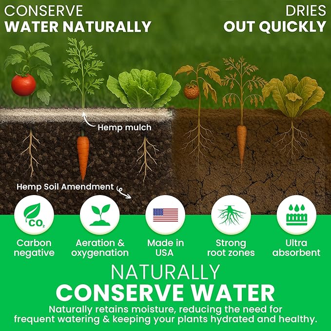 Hemp Soil Amendment - 5 lbs USA Grown All-Natural Fine Hemp HURD Power for Vibrant Gardens, Vegetables, Trees, Moisture Retention, Seed Starting, pH Neutral - Bean Products