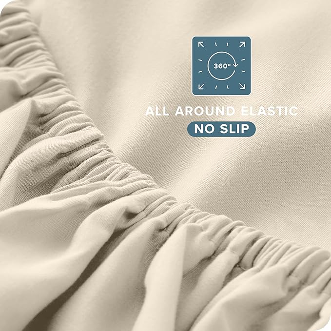 Bare Home Twin XL Sheet Set - College Dorm Size - Luxury 1800 Ultra-Soft Microfiber Twin Extra Long Bed Sheets - Deep Pockets - Easy Fit - Extra Soft - 3 Piece Set - Bed Sheets (Twin XL, Sand)