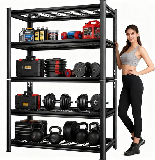 35''W Wire Shelving Unit, 3000 Lbs Heavy-Duty Garage Storage Shelves, 5-Tier Adjustable Reinforced Shelves for Laundry Rooms, Basements, Kitchens&Outdoor (35''W*16''D*72''H, 5-TIER-wire shelving)