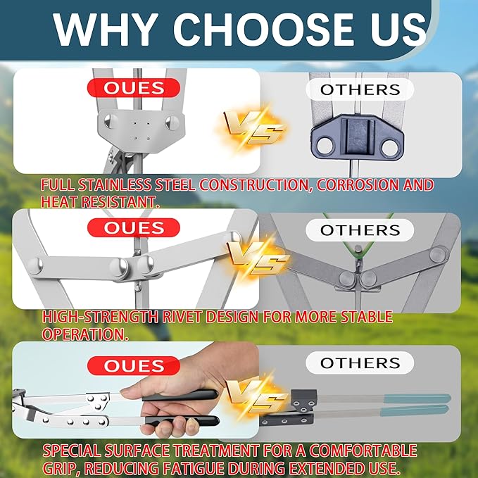 12 Elastrator Bands with Extra Large Stainless Steel Banding Tool Bander Livestock Management Fits Bull,Calves, Goats, Sheep, Easy Application