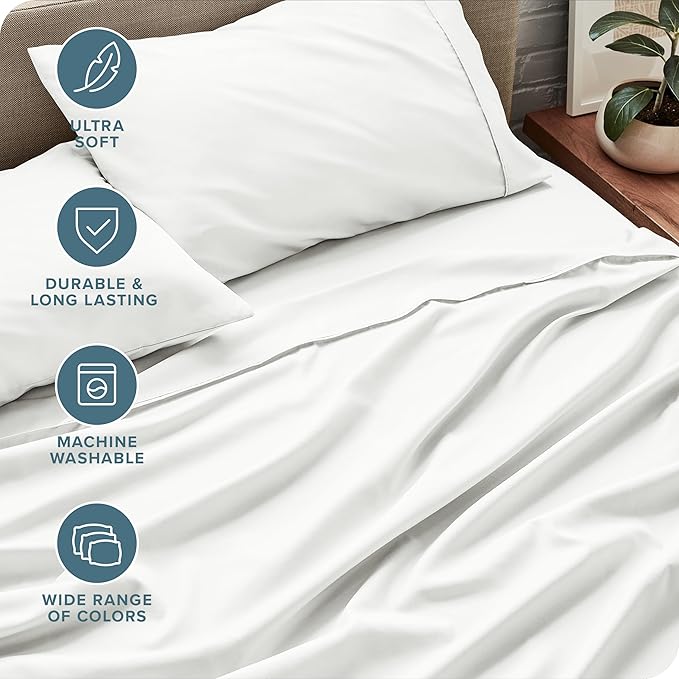 Bare Home King Sheet Set - Luxury 1800 Ultra-Soft Microfiber King Bed Sheets - Double Brushed - Deep Pockets - Easy Fit - 4 Piece Set - Bedding Sheets & Pillowcases (King, Cream)