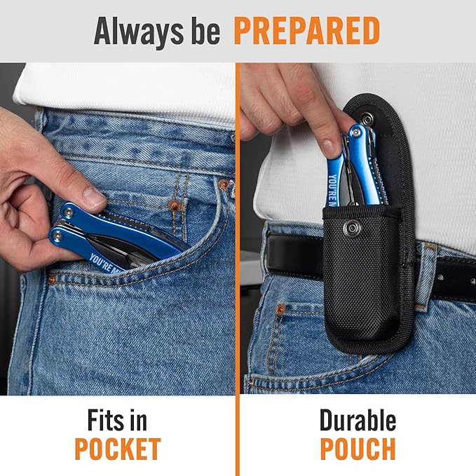 YOU ARE MY HERO 15-in-1 Multitool, Christmas Stocking Stuffer for Men, Compact Stainless Steel EDC, Practical Gift for Camping, Hiking, Fishing, Survival, All-in-One Tool for Dad, Brother, Boyfriend