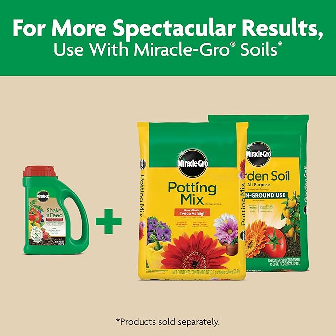 Miracle-Gro Shake 'N Feed Tomato, Fruit & Vegetable Plant Food, Plant Fertilizer, 4.5 lbs. (6-Pack)
