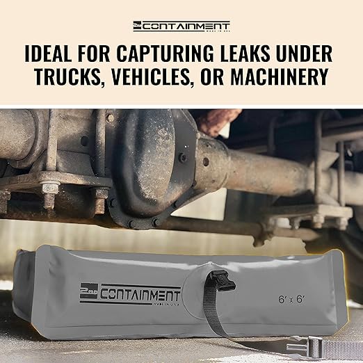 Spill Containment Berm - 22 oz PVC, 6’ x 6’ x 6” - Grey