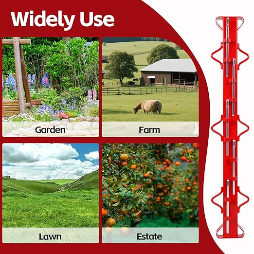 4 FT Woven Wire Fence Stretcher Bar with 5 Wedges, Heavy Duty Steel Chain Link Fabric Fence Stretcher, Woven Wire Stretcher with Gloves, for Fixing Fences on Farms, Garden Barriers
