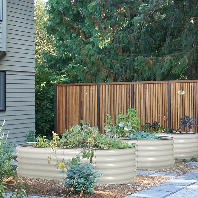 BPS 4-in-1 Metal Raised Garden Bed, 5x2 FT Galvanized Planter Raised Beds for Vegetables, Flowers 17" Extra Tall