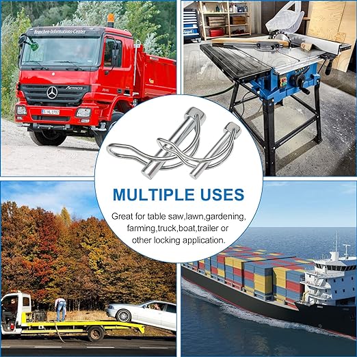 202PCS Hitch Pins Clip Pins, Linch and PTO Pins for Trailers Tractors Trucks Towing Mowing, Farm Equipment, Snow Plows, Lawnmowers Garage, Heavy Duty Trailers Accessories Tractor Attachments