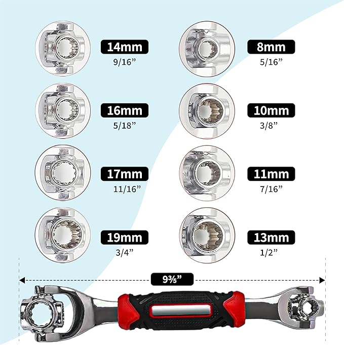 52 in 1 Socket Wrench & Screwdriver Set, Stainless Steel Multi-Functional Rotating Spanner with 360° Flexibility Dog Bone wrench for Bolts, Nuts, and Ideal for Home and Automotive Repair