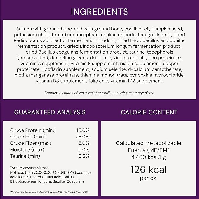 Stella & Chewy's Freeze-Dried Raw Cat Dinner Morsels - Premium Salmon & Cod Recipe with 98% Wild-Caught Fish & Organs - Natural Grain-Free Cat & Kitten Food - Made in USA - 8 oz