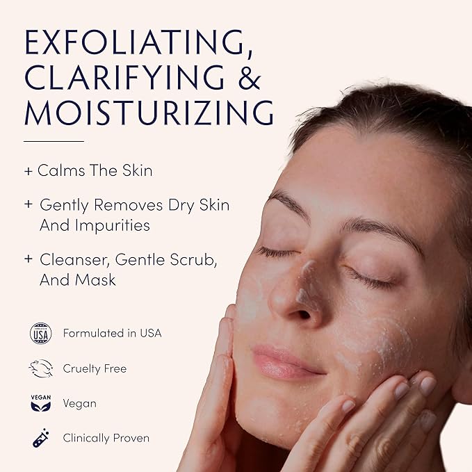 Naturopathica Oat Cleansing Facial Polish - Multi-Use Facial Cleanser - Face Scrub & Mask - Exfoliating Face Wash for Women & Men - Gentle Exfoliating - 5 fl oz