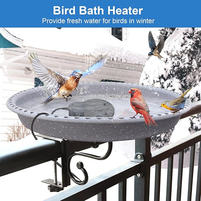 Bird Bath Heater, 500W Pond Heater,Full-Covered Aluminum Bird Bath for Outdoors in Winter,Stock Tank with Thermostatically Controlled,Chicken Water Heater-Deicer,livestock water