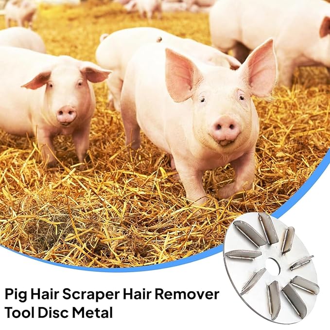 2-Pack Pig Hair Removal Tool, 7/9 Gears Stainless Labor-Saving Pig Hair Remover Scraper Disc, Suitable for Hen Sheep, Cattle, Pigs (Nine Teeth*2)