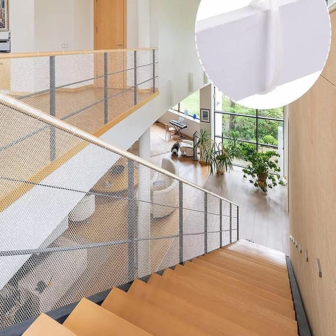 White Garden Fence Mesh 39.3″ Wide Safety Netting Plastic Net Fencing Roll Balcony Protection Window Isolation Net for Snow, Poultry, Chicken, Patio, Animal Barrie(Size:1x20M - Mesh 1.2cm,Color:White)