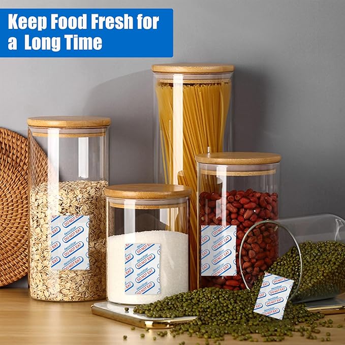 100 Packs 400CC Food Grade Oxygen Absorbers (10 Pack in Individual Vacuum Bag)-for Long Term Food Storage & Survival，Mylar Bags, Canning, Harvest Right Freeze Dryer, Dehydrated, and Preserved Foods