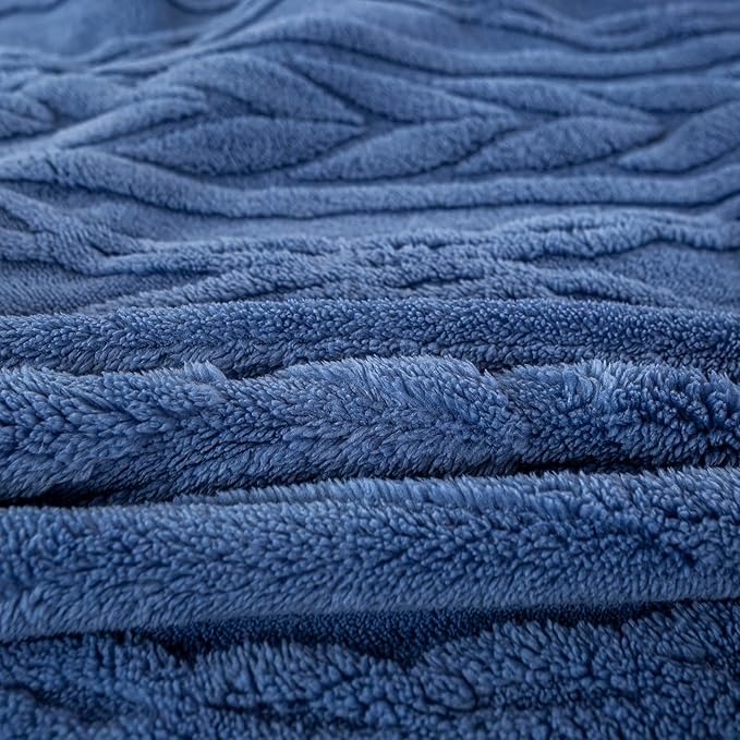YUSOKI Sherpa Twin XL Blanket(Without Pillows)-3D Stylish Design Super Soft Blankets for Teen Girls Women Couch Bed Sofa Chair Men Boys Gift(Washed Blue,65"x90")