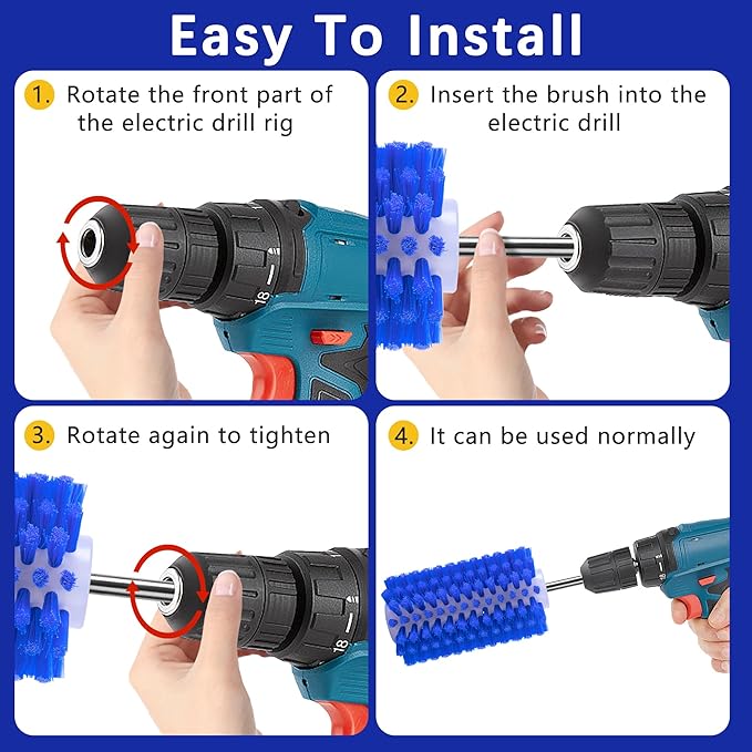 EBaokuup Livestock Mini Roto Drill Brush Attachment-0.2 Inch Drill Shank Cattle Fur Brush-Cattle Scratcher Roto Brush for Goat Sheep Cattle Horse Pig Grooming