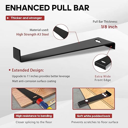 YIYITOOLS 43Pcs Laminate Wood Flooring Installation Kit,LVP Installation Kit,Vinyl Flooring Tools with 40Pcs Spacers,Double-Faced Rubber Mallet,Tapping Block,HeavyDuty Pull Bar,Laminate Flooring Tools