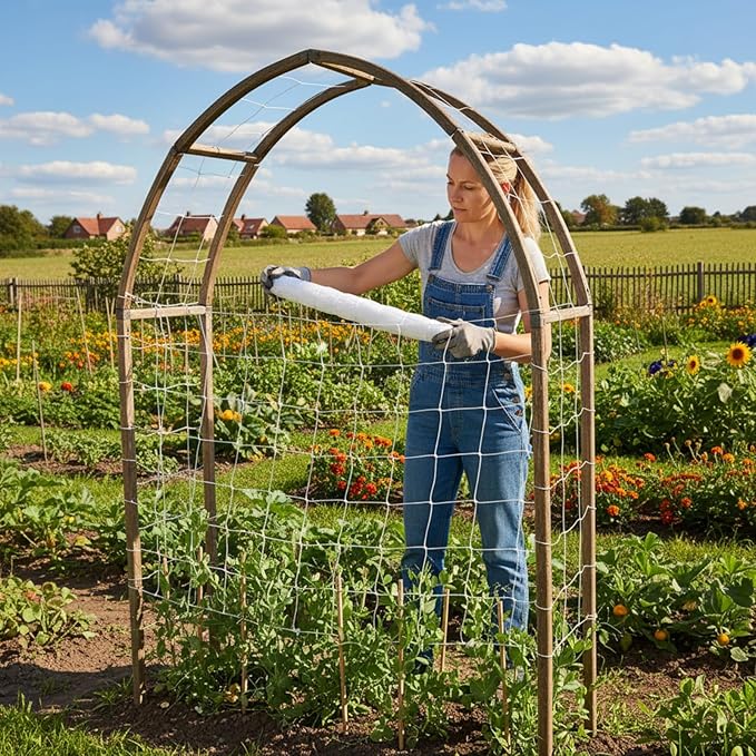 Trellis Netting Heavy Duty Polyester 5 x 30ft and Garden Cover Mosquito Bird Netting Mesh 10 x 33ft for Vegetables Fruits Protection, Climbing Plants Grow