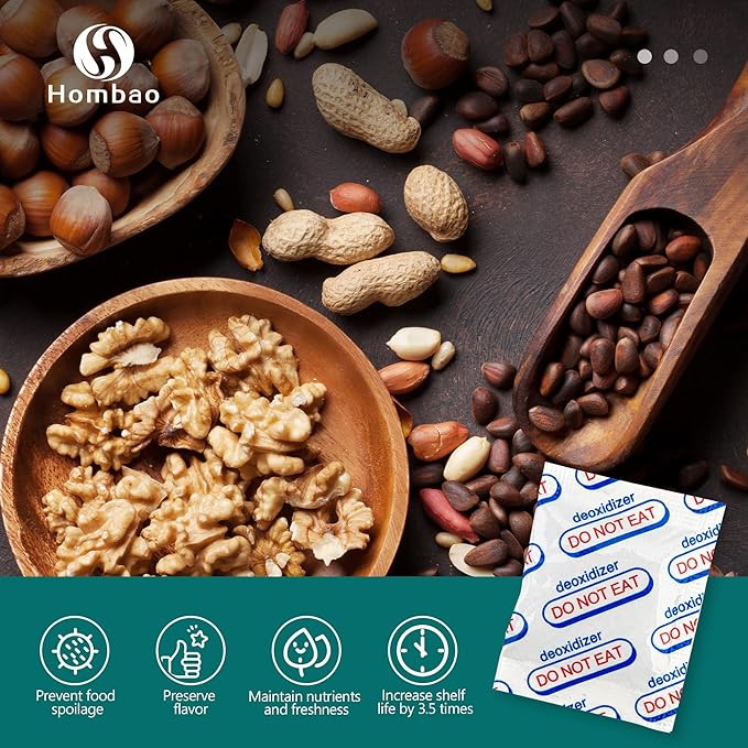 200 Packs 300CC Oxygen Absorbers for Food Storage, Food Grade Oxygen Absorbers, O2 Absorbers Food Grade, Oxygen Packets for Food Storage (10 Packs x 1 Vacuum Bag), Air Absorbers Packets