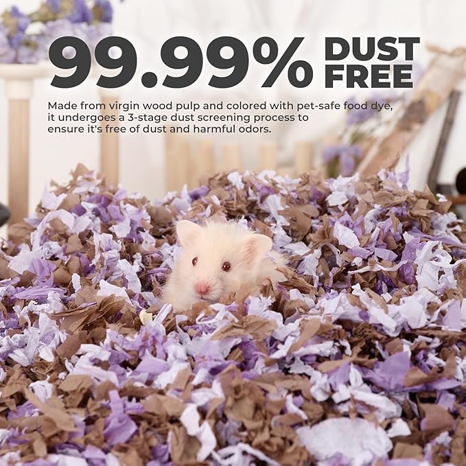 mini&moe Rabbit Bedding 23 Liters: Hamster Bedding Dust-Free and Odor Control Moisture Absorbent Natural Paper Small Pet Bedding - for Guinea Pigs, Hamsters, Rabbits, and Small Animal